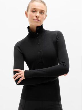 Athleta Flurry Seamless Henley sz XS